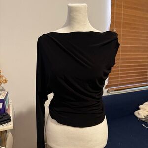 Norma Kamali Black Asymmetrical Blouse